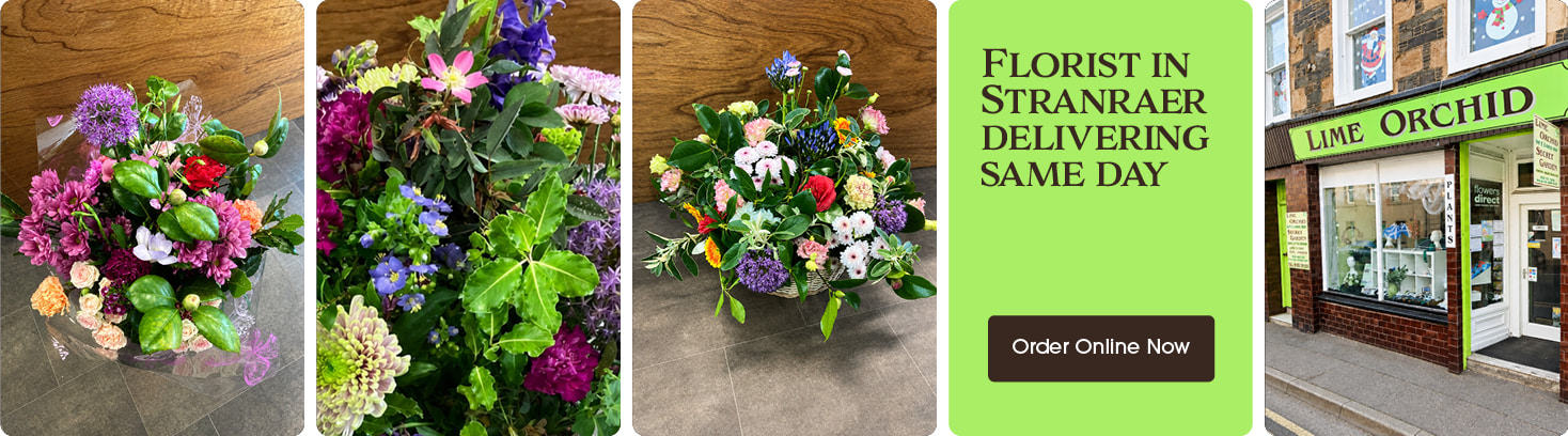 Seasonal bouquets from Lime orchid in Stranraer offering same-day delivery